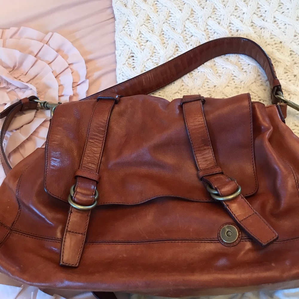 Cole haan brown luggage style shoulder bag